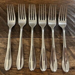 Hampton Silversmiths ELAINE Glossy Stainless Flatware (6) Salad Forks